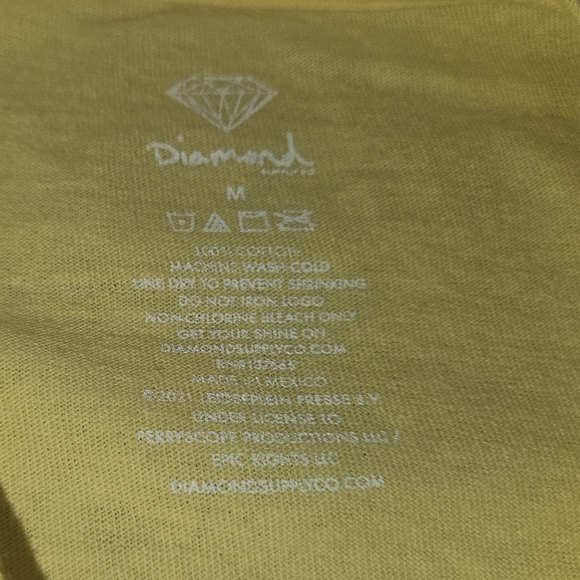 Diamond Supply Co AC DC Mens  Shirt Size Large  Color Yellow 100% Cotton - Picture 4 of 6